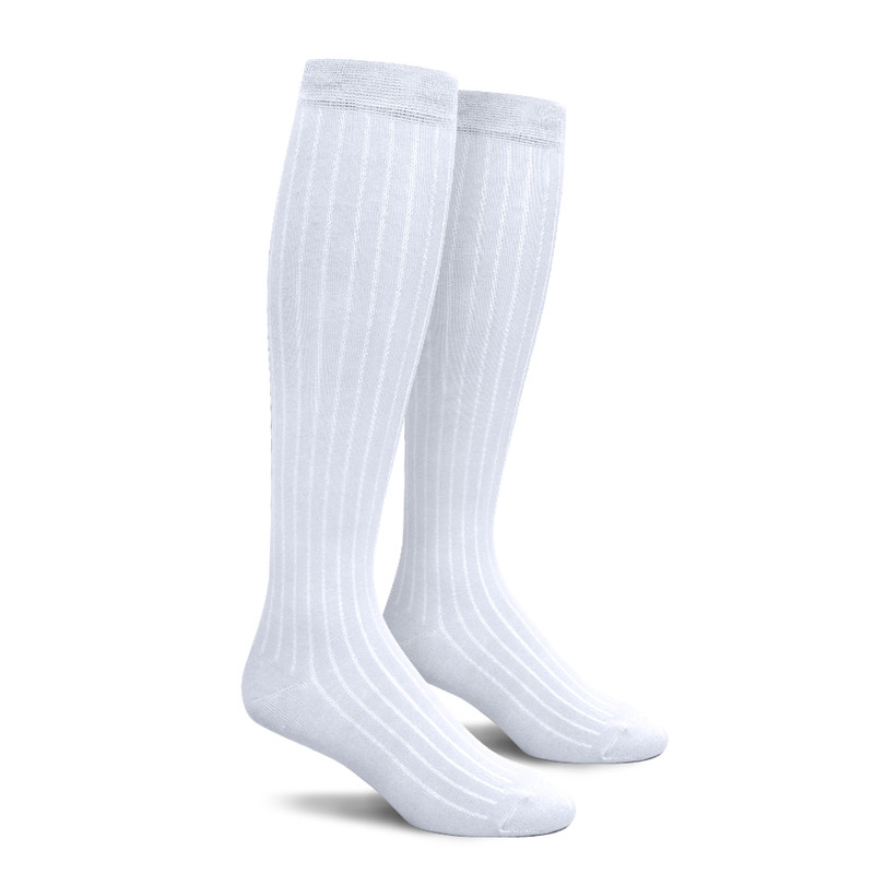 Youth Over the Calf Solid Socks White