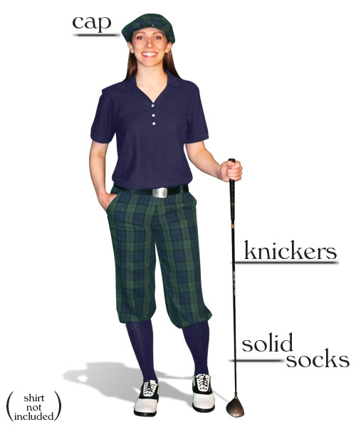 Ladies 'Par 5' Black Watch Plaid Start-in-Style Outfit