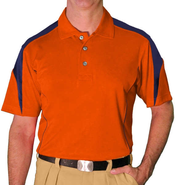 Cool Plus Caddie Golf Shirt | Mens | Orange/Navy
