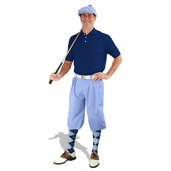 Mens Light Blue & Navy Golf Outfit