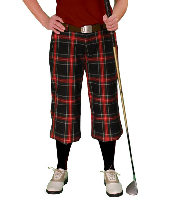 Golf Outfit Ladies - Black Stewart & Maroon