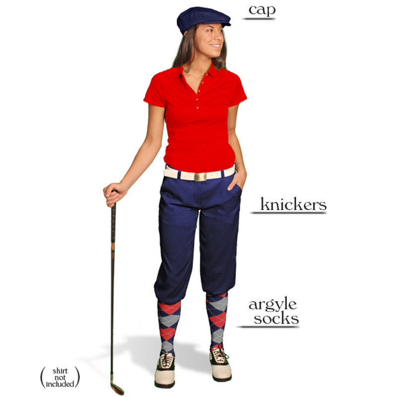 Golf Knickers - Ladies Navy Start-in-Style Outfit