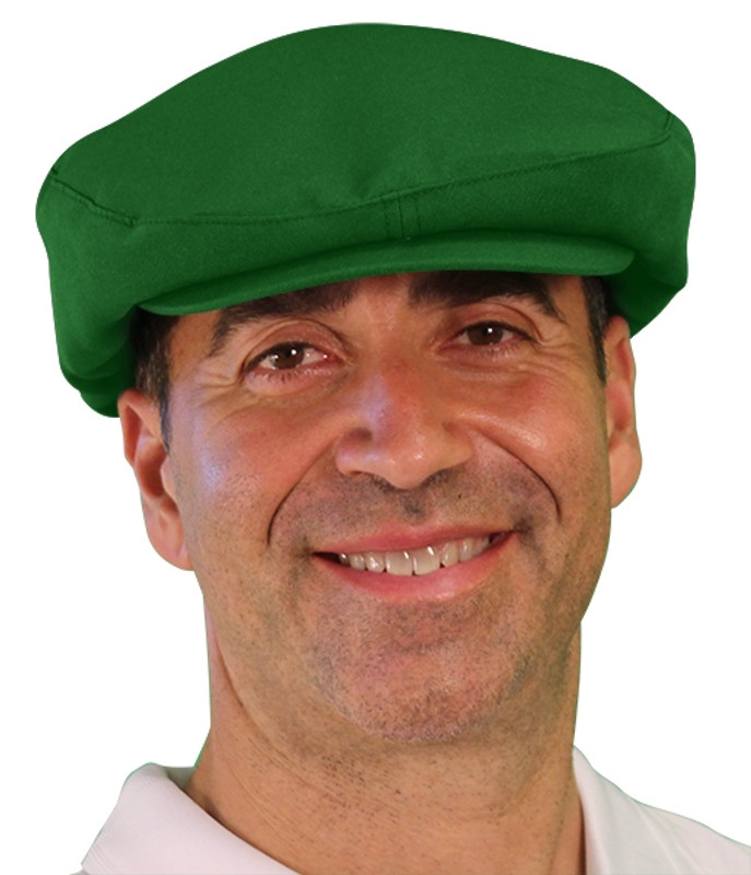 Mens Outdoor Sports Dark Green Microfiber Golf Cap Front