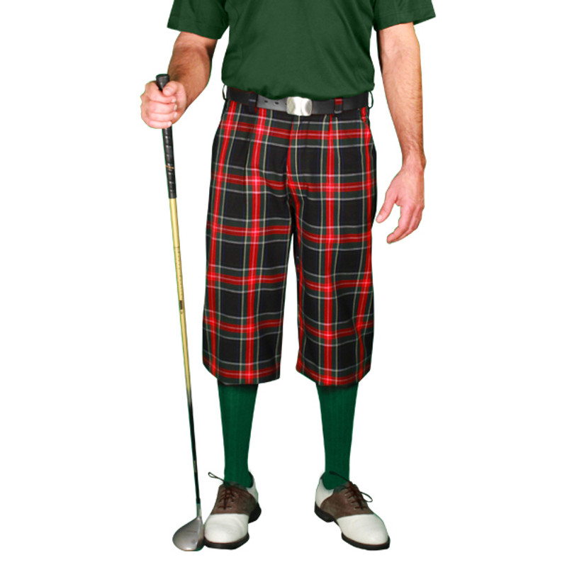 Golf Outfit - Mens Black Stewart & Dark Green