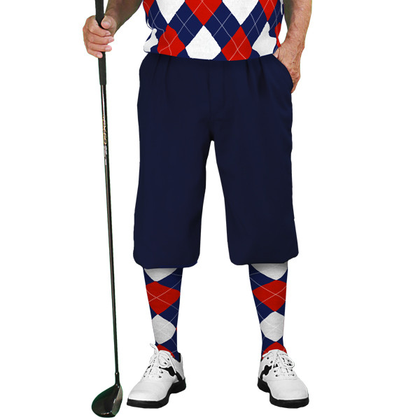 Mens Navy, Red & White Sweater Golf Outfit