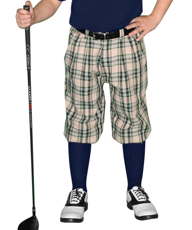 Youth 'Par 5' Khaki Stewart Plaid Start-in-Style Outfit