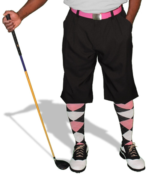 Mens Black, Pink & White Golf Outfit
