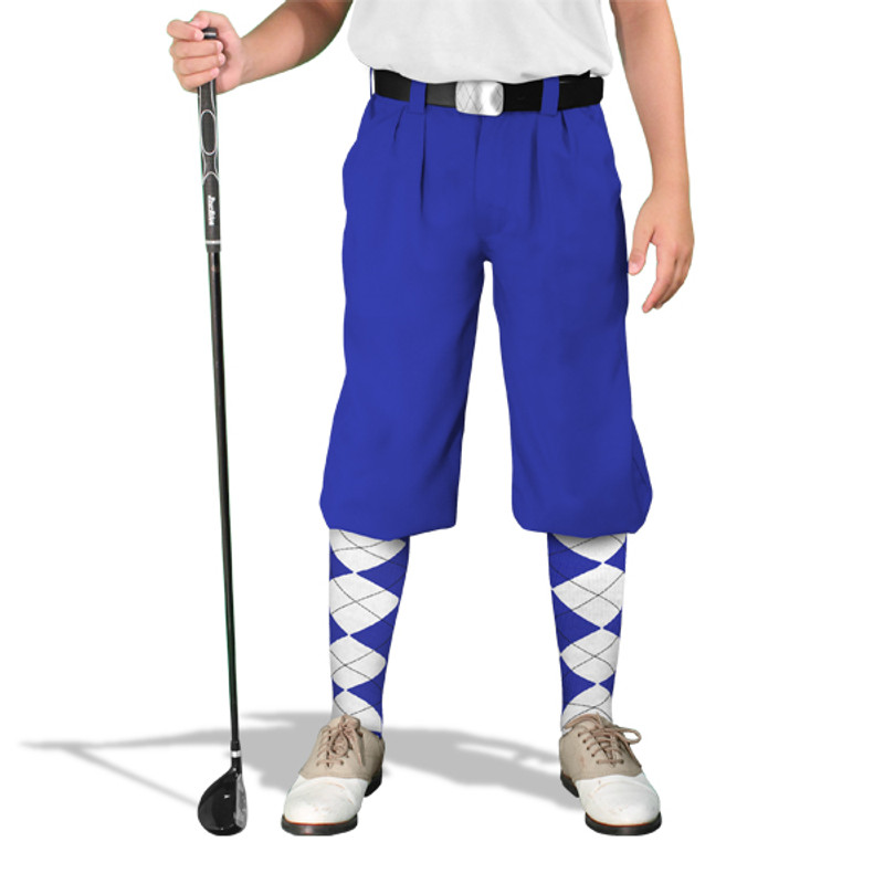 Youth Outdoor Sports Royal Blue Cotton Golf Knickers Front
