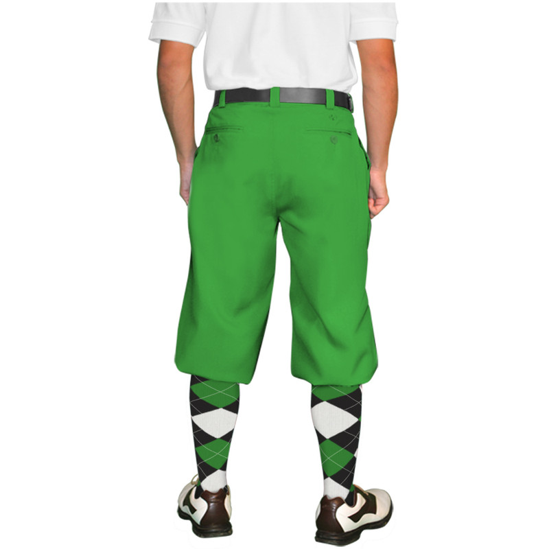 Mens Outdoor Sports Lime Microfiber Golf Knickers