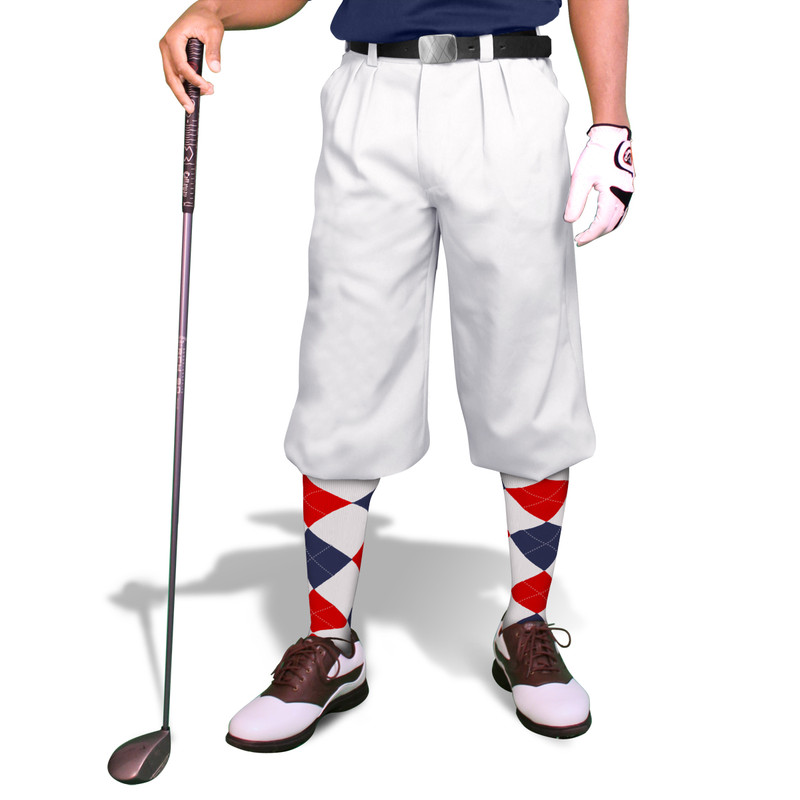 Mens Golf Knickers | Microfiber | White