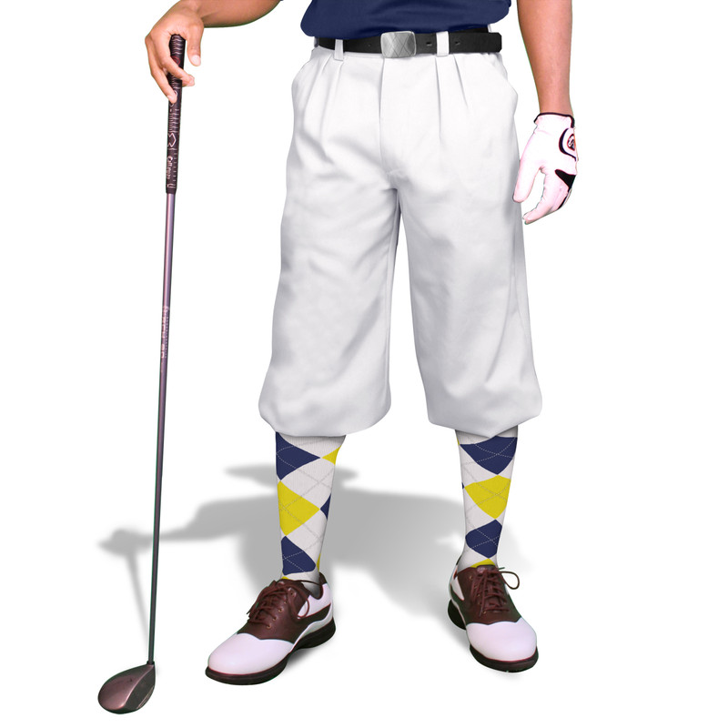 Mens Golf Knickers | Microfiber | White