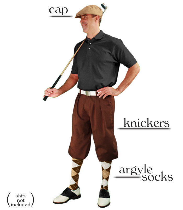Golf Knickers - Mens Brown Start-in-Style Outfit
