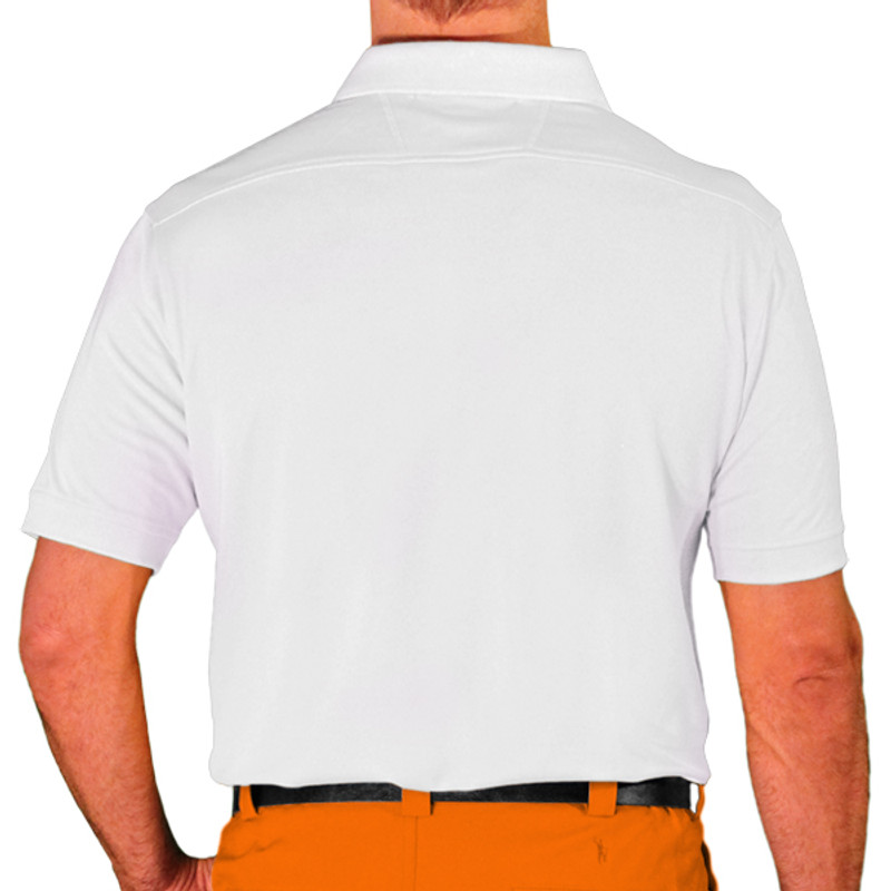 Mens Sport Pro Dry Microfiber Solid White Shirt Back