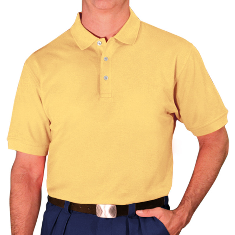 Mens Sport Clubhouse Cotton Solid Cream Golf Shirt Front