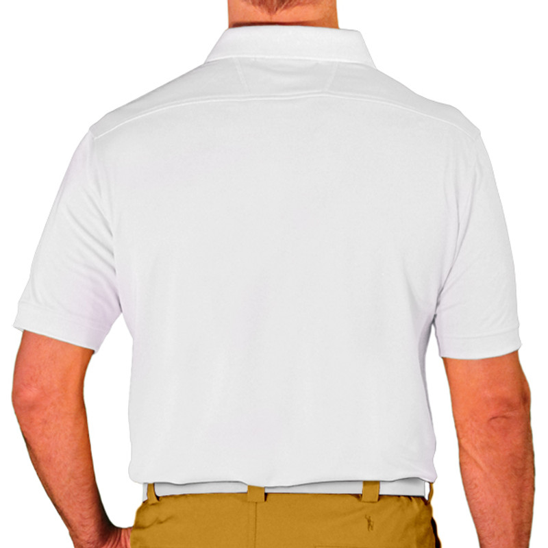 Mens Sport Pro Dry Microfiber Solid White Shirt Golf Back