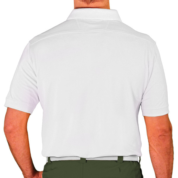Mens Sport Pro Dry Microfiber Solid White Shirt Golf Back