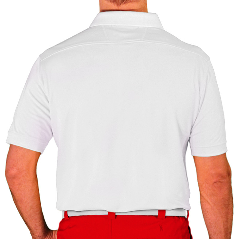 Mens Sport Pro Dry Microfiber Solid White Shirt Golf Back