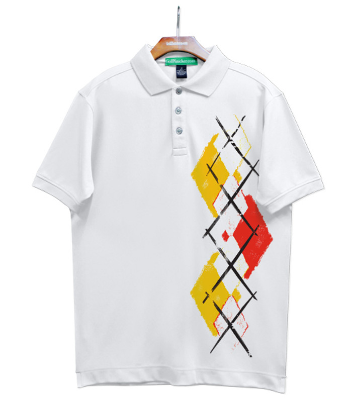 Golf Knickers Argyle Paradise Outfit 5W - White/Gold/Red