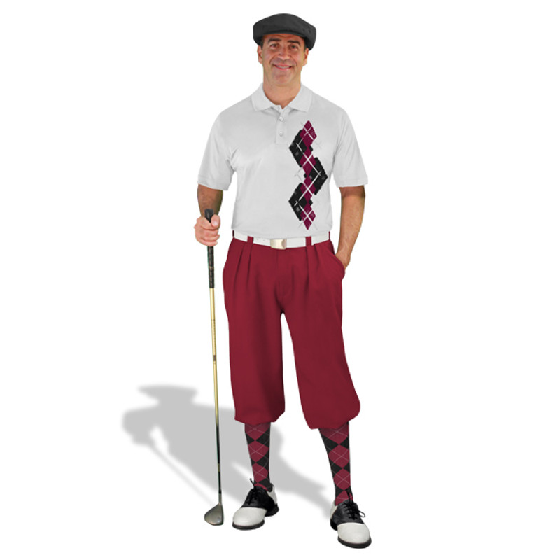 Golf Knickers Argyle Paradise Outfit DD - Black/Maroon