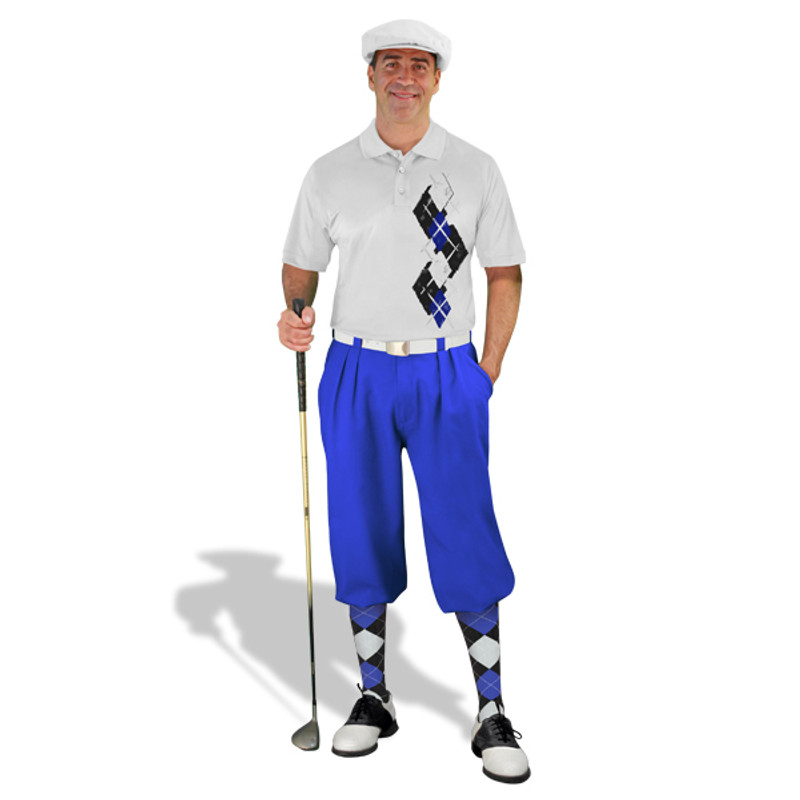 Golf Knickers Argyle Paradise Outfit GGGG - Black/Royal/White