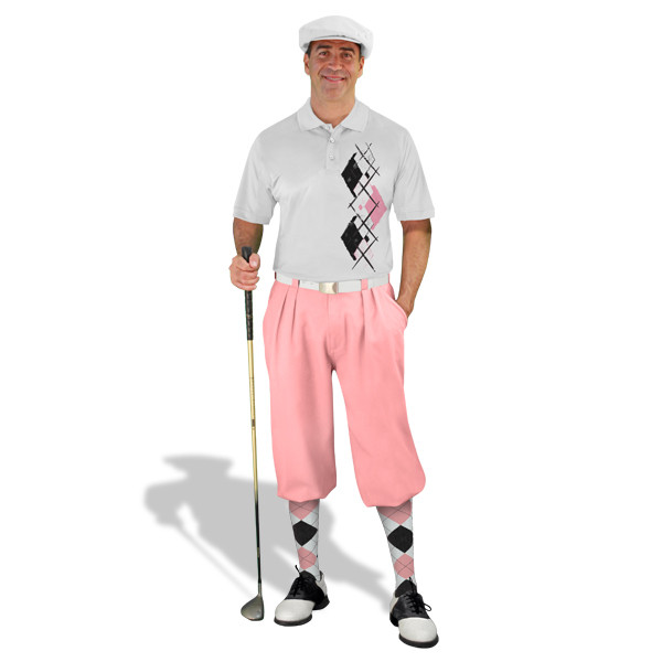 Golf Knickers Argyle Paradise Outfit XXXX - White/Pink/Black