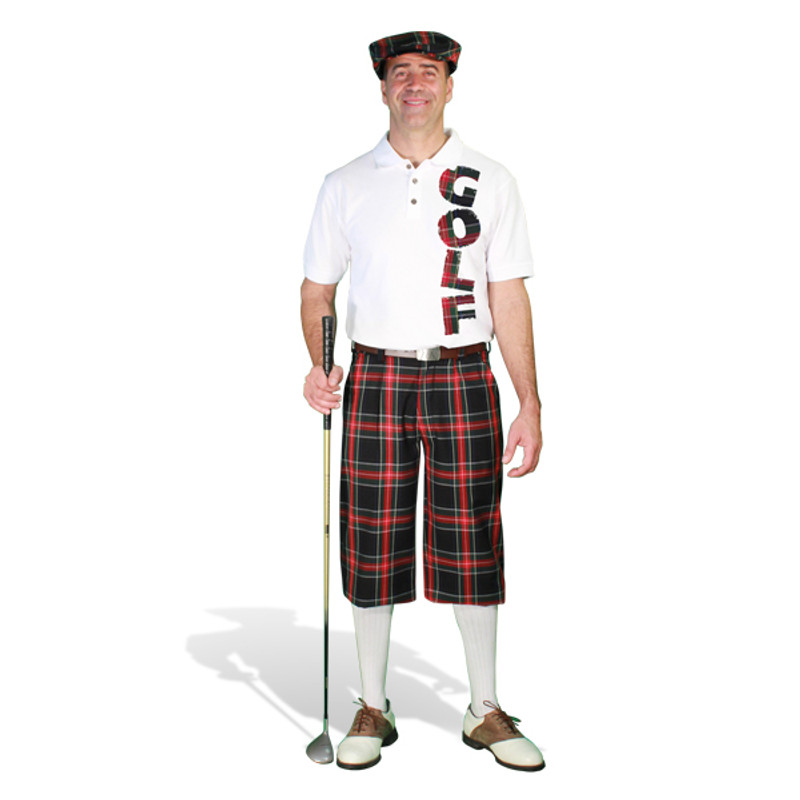 Mens Black Stewart & Graphic Shirt Outfit - Golf