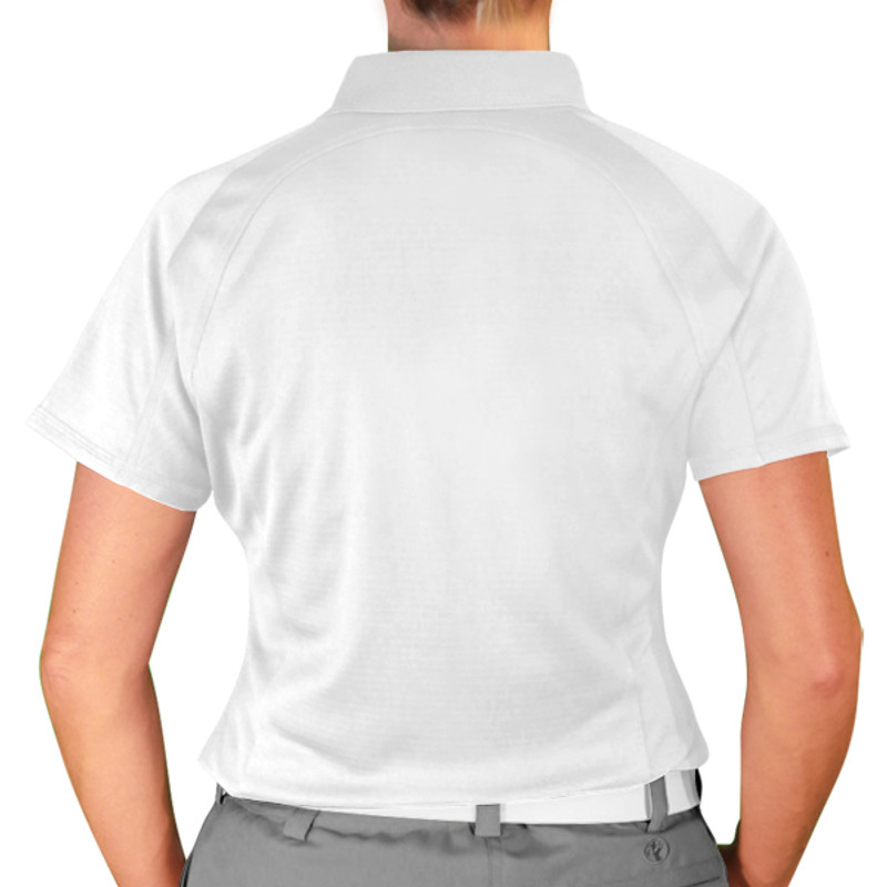 Ladies Sport Pro Dry Microfiber Solid White Golf Shirt Back