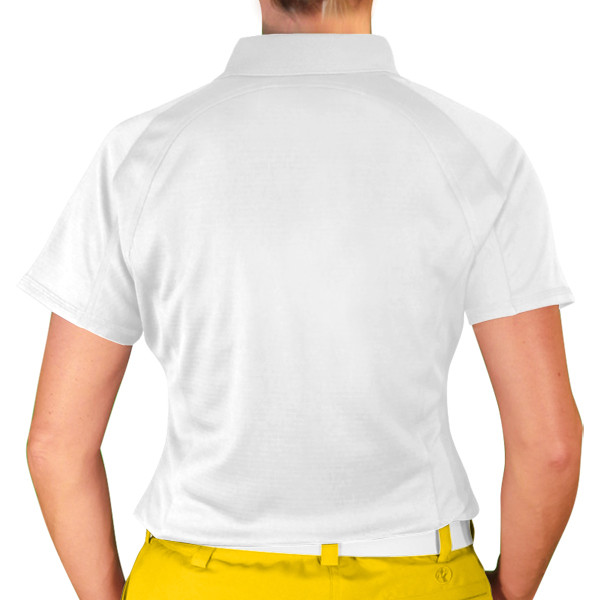Ladies Sport Pro Dry Microfiber Solid White Golf Shirt Back
