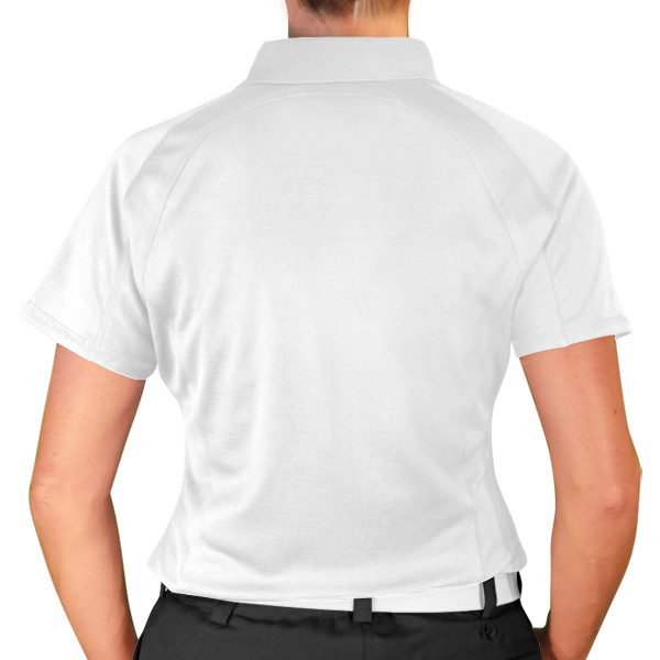 Ladies Sport Pro Dry Microfiber Solid White Golf Shirt Back