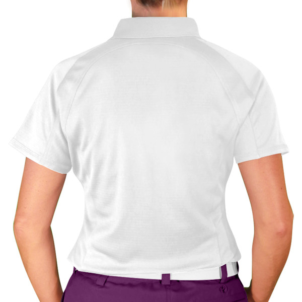 Ladies Sport Pro Dry Microfiber Solid White Shirt Golf Back
