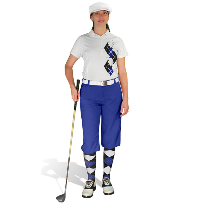 Ladies Golf Knickers Argyle Paradise Outfit GGGG - Black