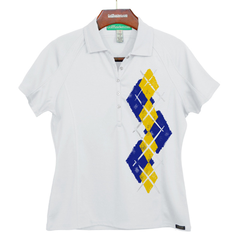 Ladies Golf Knickers Argyle Paradise Outfit II - Royal/Yellow