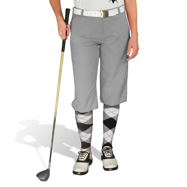 Ladies Golf Knickers XXX - Taupe/Black/White Argyle Paradise Outfit