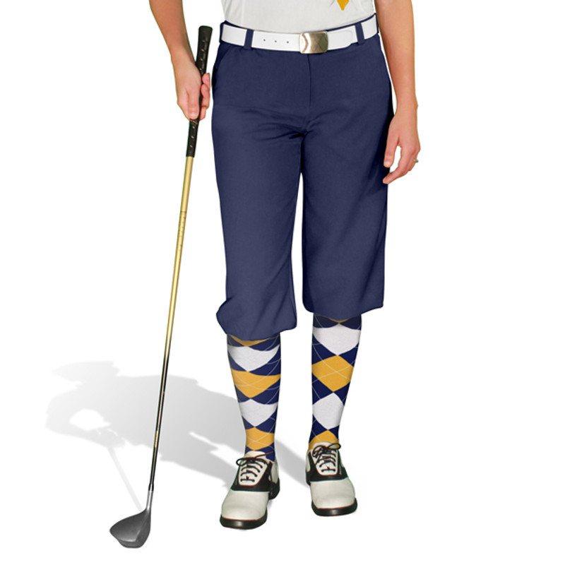 Ladies Golf Knickers Argyle Paradise Outfit 5U - Navy/White/Gold