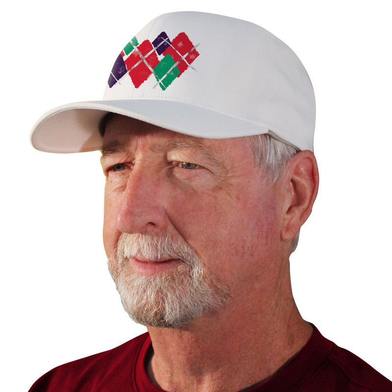 Active Series Sports Mens Baseball Cap Argyle Paradise Red, Purple and Lime Design Side