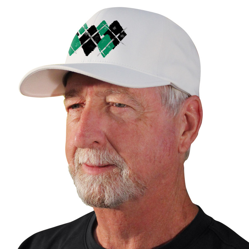 Active Series Sports Mens Baseball Cap Argyle Paradise Black and Lime Design Side