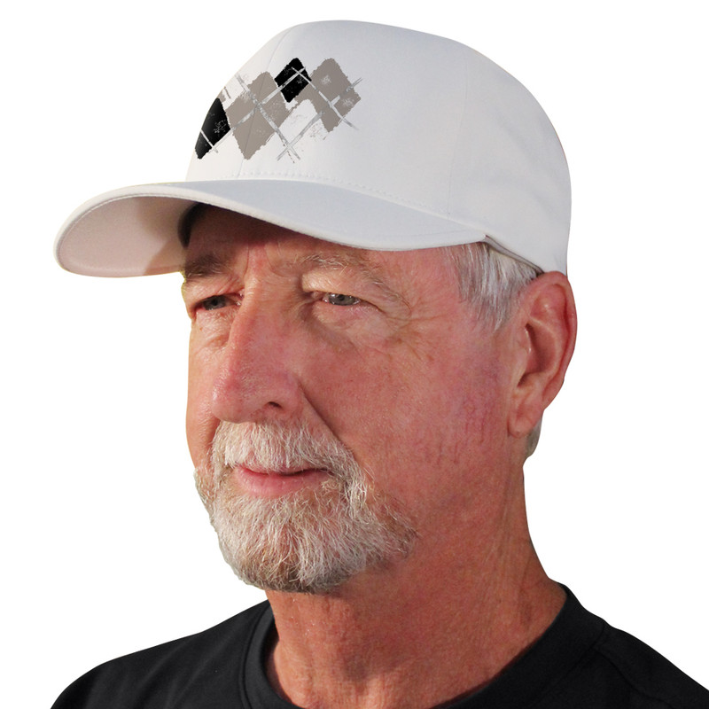 Active Series Sports Mens Baseball Cap Argyle Paradise Taupe, Black and White Design Side