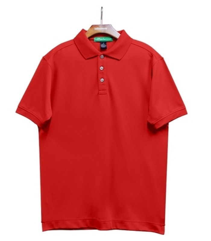 Mens Sport Pro Dry Microfiber Solid Red Golf Shirt