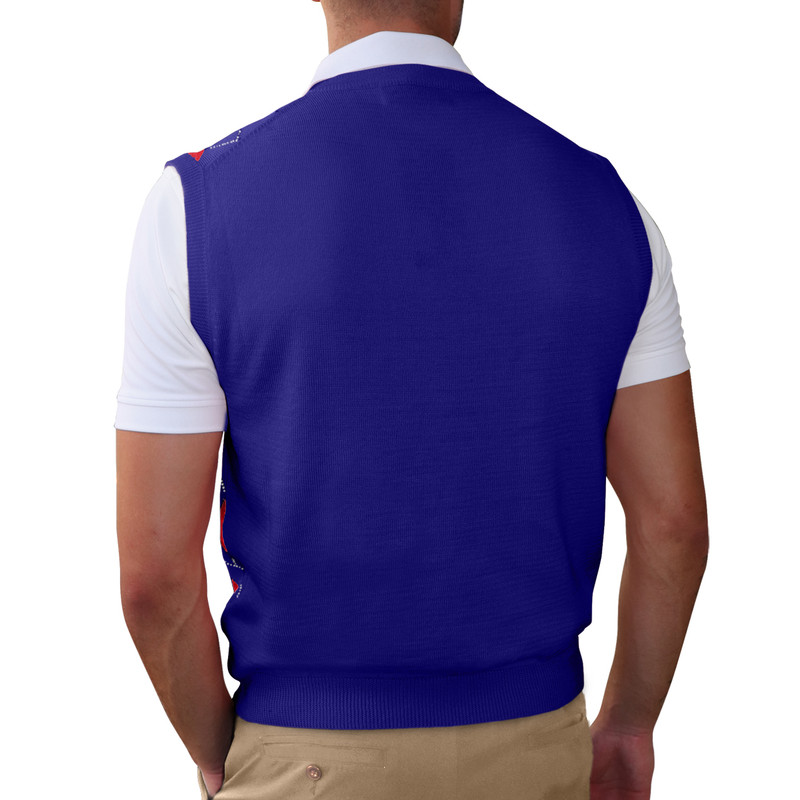 Argyle Sweater Vest - Mens Royal/Red