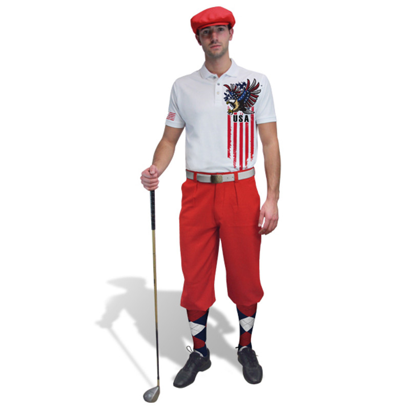Golf Knickers - American Patriot Heroes Eagle Outfit - Red