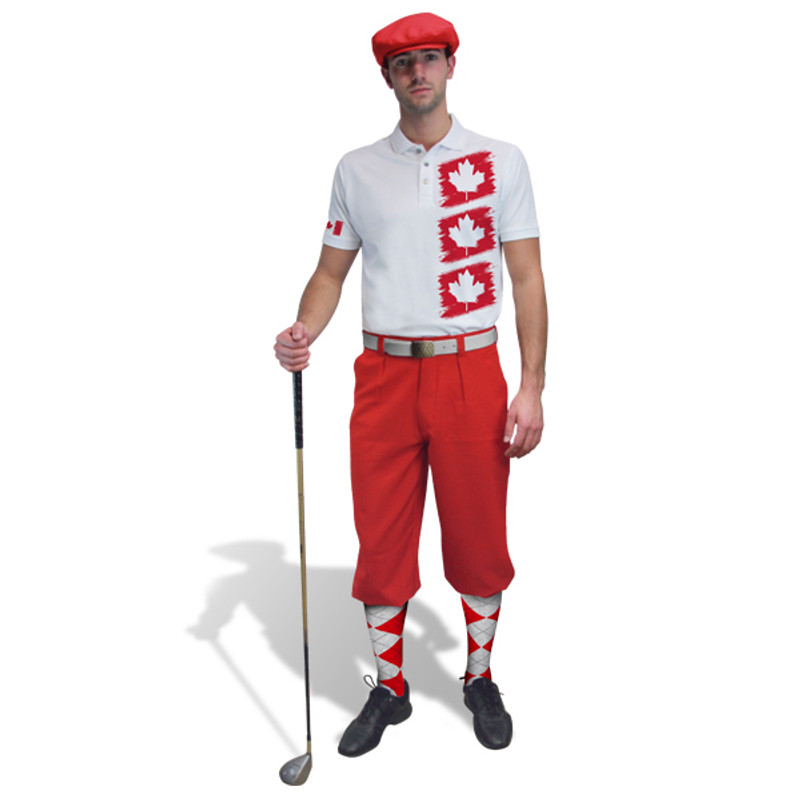 Golf Knickers - Canadian Patriot Heroes Tri Leaves Outfit - Red