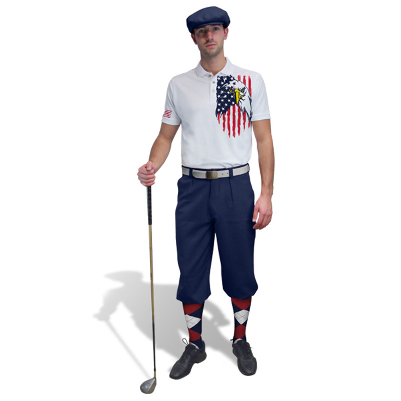 Golf Knickers - American Patriot Heroes Eagle Head Outfit  - Navy