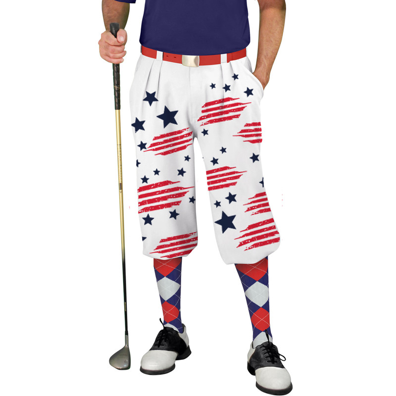 Mens America Homeland Stars and Stripes Golf Knickers Outfit