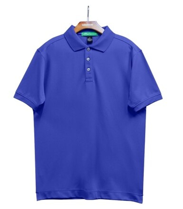 Mens Sport Pro Dry Microfiber Solid Royal Blue Golf Shirt