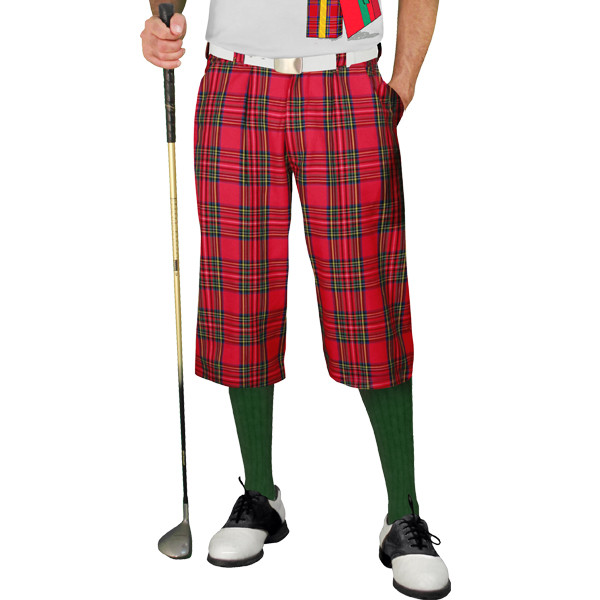 メンズウェア GOOLD GOLF ROCKERS PREMIUM CHECK SETUP Golf Outfit - Mens Christmas Royal Stewart Plaid Golf Knickers Nice