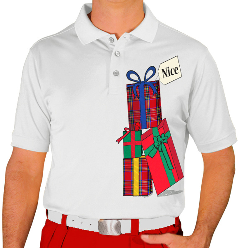 Mens Sport Pro Dry White Microfiber Shirt with Limited Time with Stack of Presents