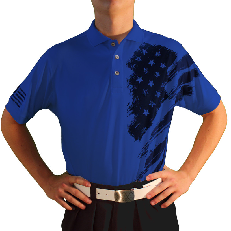 Golf Knickers - American Patriot Heroes Outfit - Black on Royal