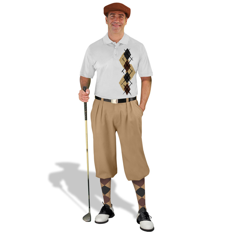 Golf Knickers Argyle Paradise Outfit 6W - Khaki/Brown/Black