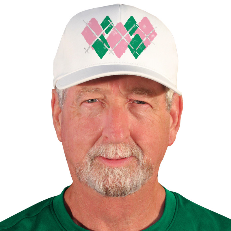 Active Series Sports Mens Baseball Cap Argyle Paradise Pink and Lime Design Front