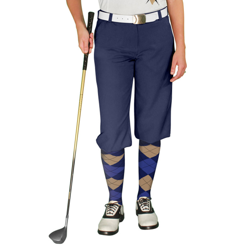 Ladies Golf Knickers Argyle Paradise Outfit 6K - Navy/Khaki/Royal